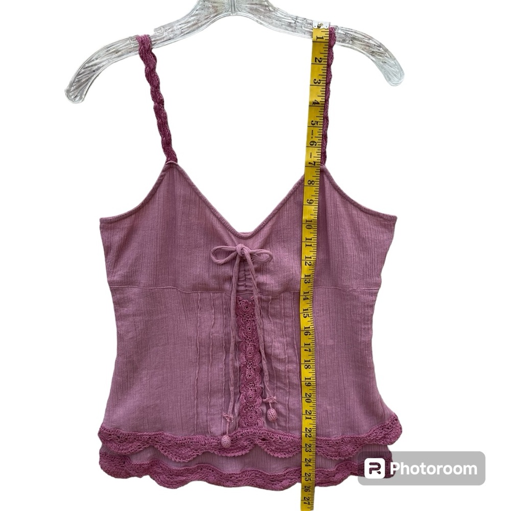Tracy Porter Tank Top Boho Mauve/Pink Crochet Babydoll Women’s Size 6-8 EUC - Picture 11 of 15